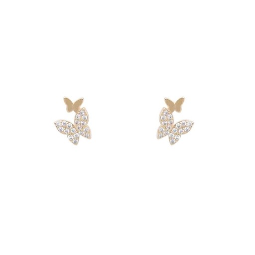 Boucles d'oreilles pour femmes en forme de papillon avec des zircons G399