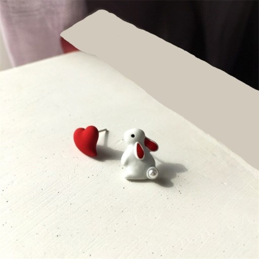 Boucles d'oreilles pour femmes lapin et cœur