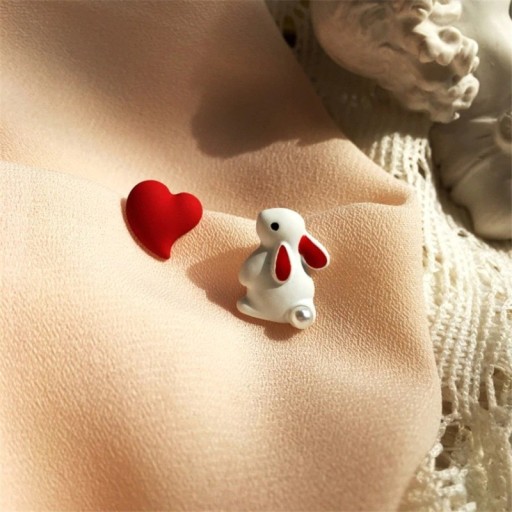 Boucles d'oreilles pour femmes lapin et cœur
