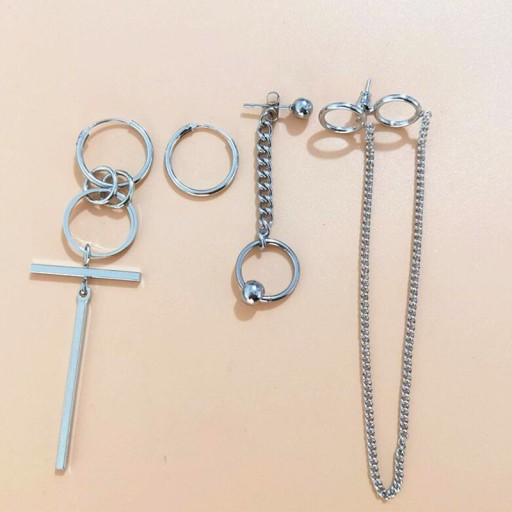 Boucles d'oreilles pour hommes - Ensemble de 4 pièces