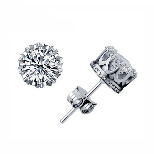Boucles d'oreilles puces avec zircon