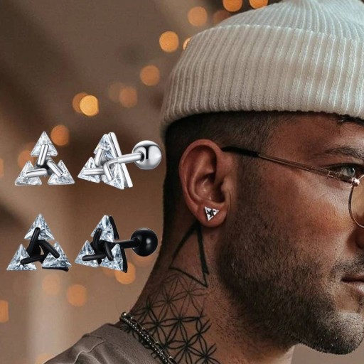 Boucles d'oreilles puces avec zircon G1023