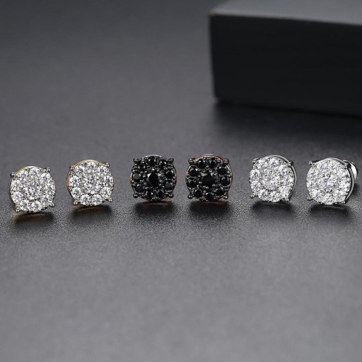 Boucles d'oreilles puces avec zirconiums G2533