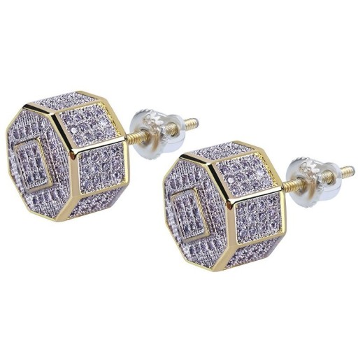 Boucles d'oreilles puces avec zircons G2564
