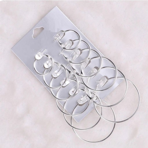 Boucles d'oreilles rondes pour femmes 6 paires