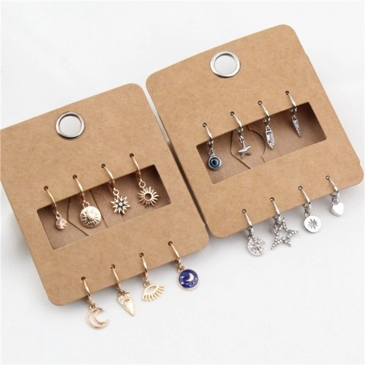 Boucles d'oreilles rondes pour femmes 8 pcs