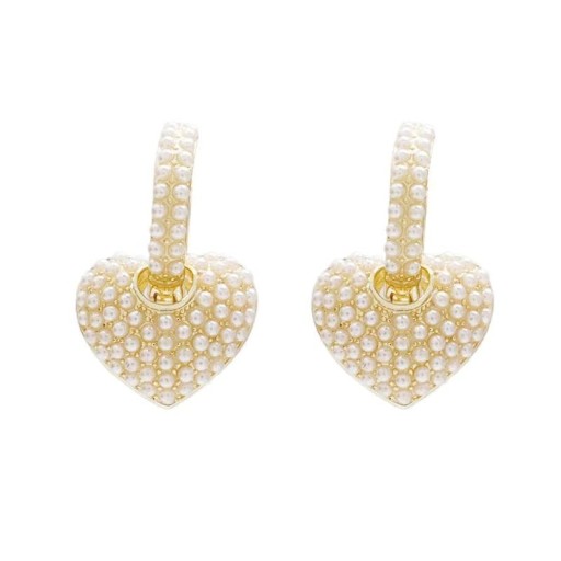 Boucles d'oreilles rondes pour femmes avec cœur G1479