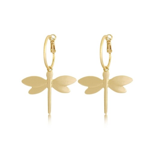 Boucles d'oreilles rondes pour femmes avec libellule