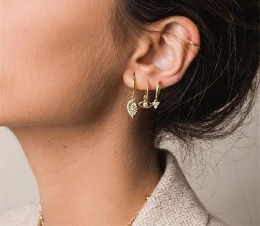 Boucles d'oreilles rondes pour femmes avec œil R27