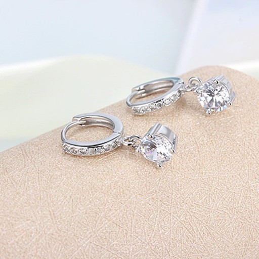 Boucles d'oreilles rondes pour femmes avec pendentif H866