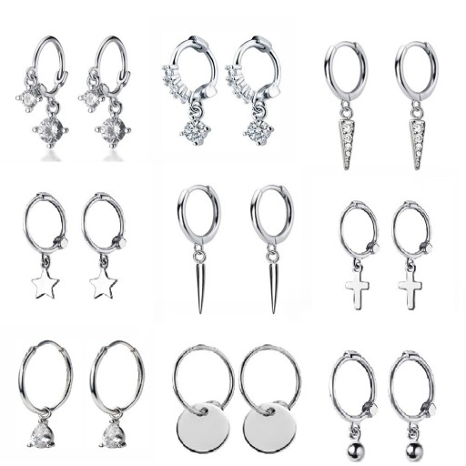 Boucles d'oreilles rondes pour femmes avec pendentif R30