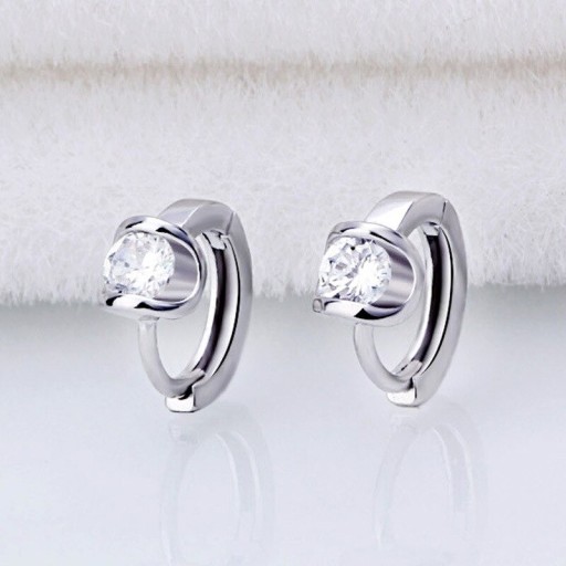 Boucles d'oreilles rondes pour femmes avec pierres