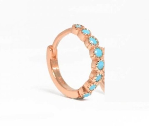 Boucles d'oreilles rondes pour femmes avec pierres bleues