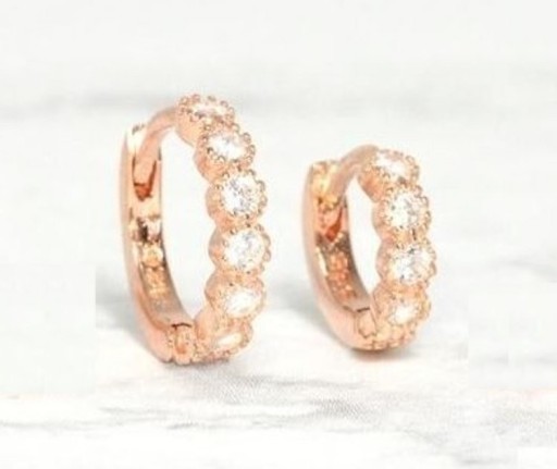 Boucles d'oreilles rondes pour femmes avec pierres