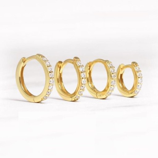 Boucles d'oreilles rondes pour femmes avec pierres