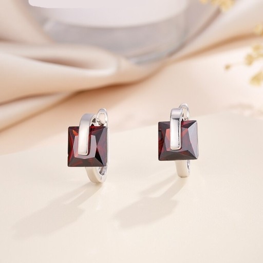 Boucles d'oreilles rondes pour femmes avec zircon G1334