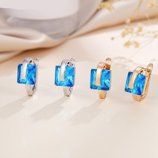 Boucles d'oreilles rondes pour femmes avec zircon G1334