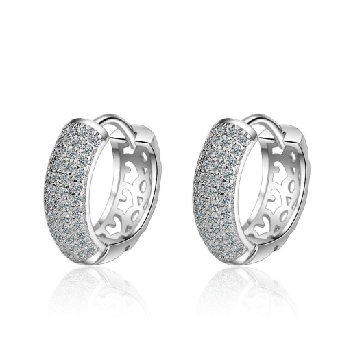 Boucles d'oreilles rondes pour femmes avec zircon