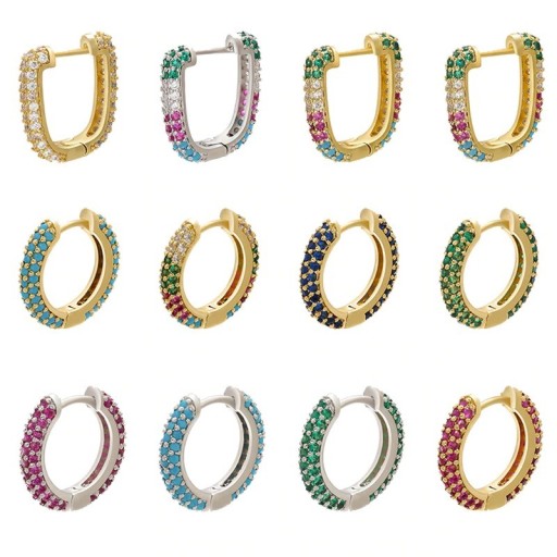 Boucles d'oreilles rondes pour femmes avec zircon