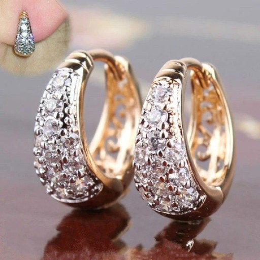 Boucles d'oreilles rondes pour femmes avec zircon