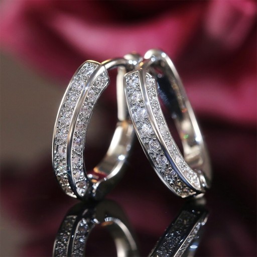 Boucles d'oreilles rondes pour femmes avec zircon