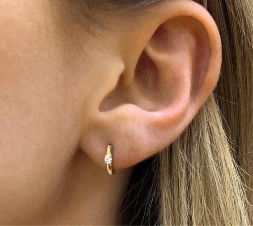 Boucles d'oreilles rondes pour femmes avec zircons G312
