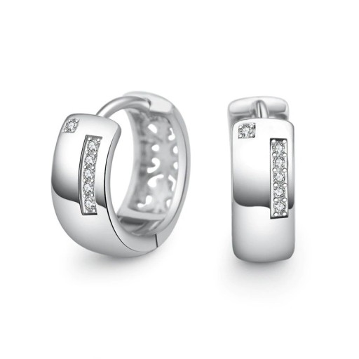 Boucles d'oreilles rondes pour femmes avec zircons H859