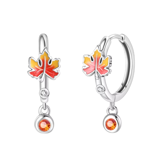 Boucles d'oreilles saisonnières d'automne en argent 925 pour femmes feuilles d'érable éclat d'automne boucles d'oreilles délicates pour un usage