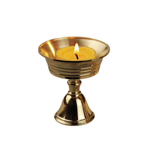 Bougeoir en métal décoratif support 5,5 × 6 cm métal couleur cuivrée décoration de table pour intérieur domestique et décoration festive