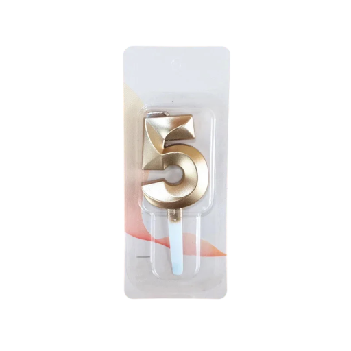 Bougie d'anniversaire pour gâteau numéro 5 dorée scintillante environ 5 x 3,5 cm décoration de gâteau pour célébrations, anniversaires et occasions festives