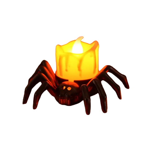Bougie décorative d'Halloween araignée 7 x 8,5 x 5 cm