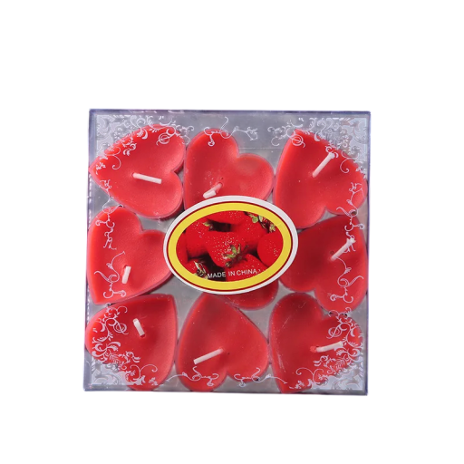 Bougies chauffe-plat en forme de cœur ensemble décoratif parfumé 9 pcs 4 x 1,8 cm bougies pour décoration de mariage et occasions romantiques
