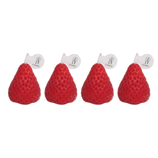 Bougies parfumées décoratives fraise 4 pcs