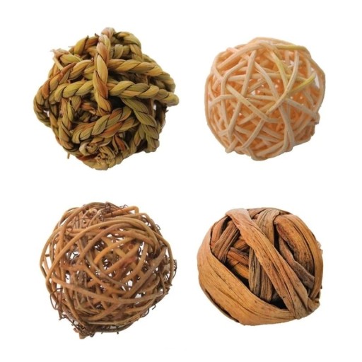 Boule en rotin pour rongeurs 4 pcs