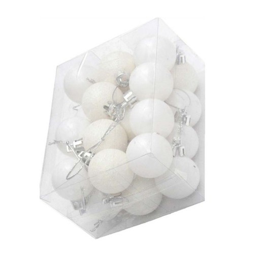 Boules de Noël blanches 24 pcs