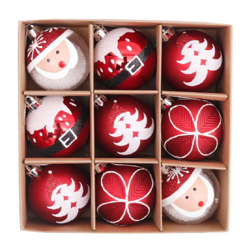 Boules de Noël Santa Claus 9 pcs