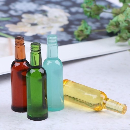 Bouteilles en verre pour poupée 6 pcs
