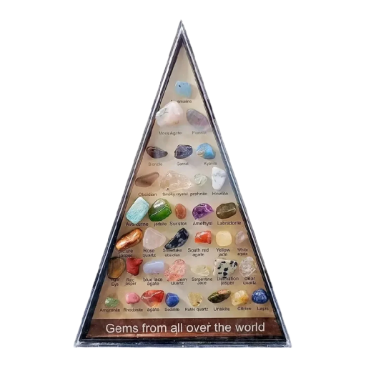 Box of 36 Natural Polished Minerals Gems from Around the World Samples of Mineral Stones 4–8 mm Educational Collectors Set