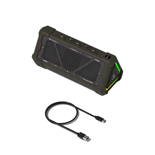 Boxă Bluetooth pentru exterior, 40W, impermeabilă IPX7, sunet stereo, bas suplimentar, lumină RGB, Micro SD, USB-C, FLAC, APE, 3700 mAh