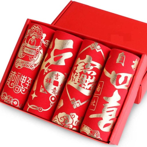 Boxers para homem com caracteres chineses - 4 pcs