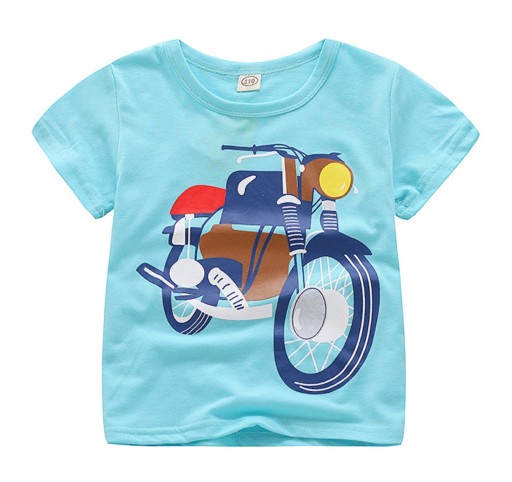 Boys' T-Shirt with Motorcycle - Blue