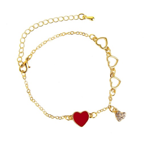 Bracciale a catena da donna con cuori H201