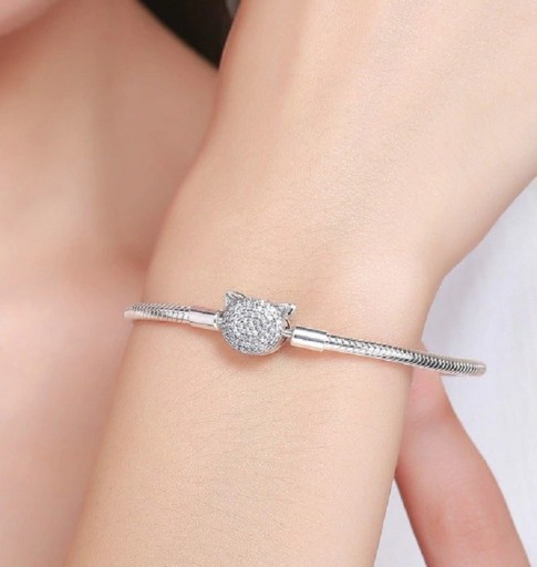 Bracciale a serpente da donna con gatto