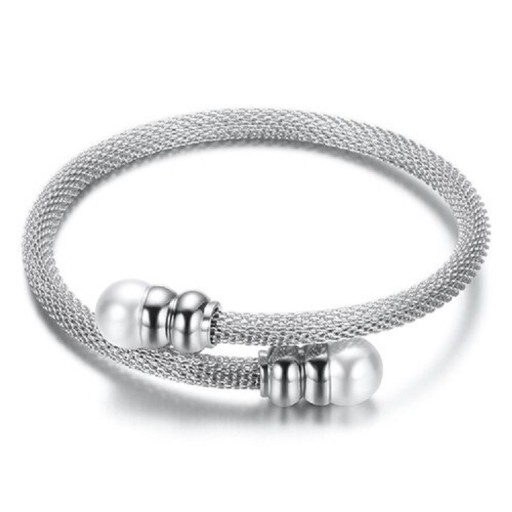 Bracciale aperto da donna con perle H508