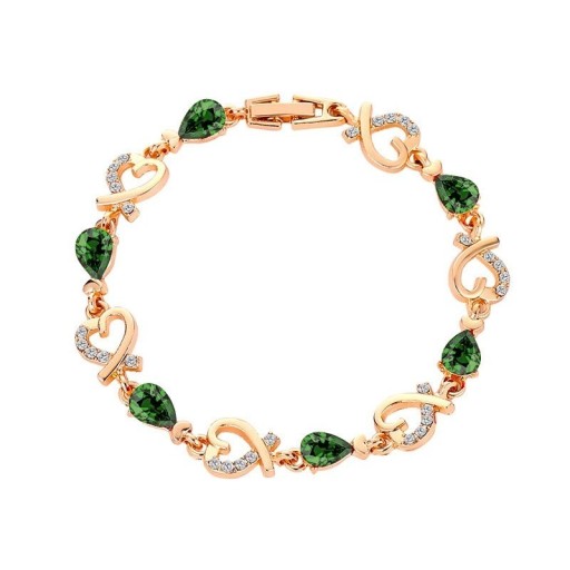 Bracciale da donna a forma di cuore con pietre