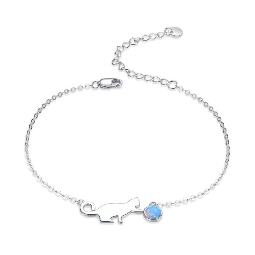 Bracciale da donna con gatto e cristallo