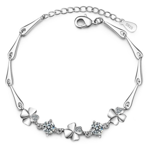 Bracciale da donna con quadrifogli e pietre