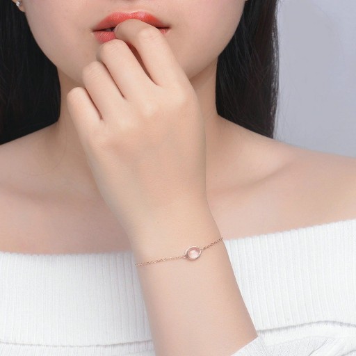 Bracciale da donna con quarzo rosa