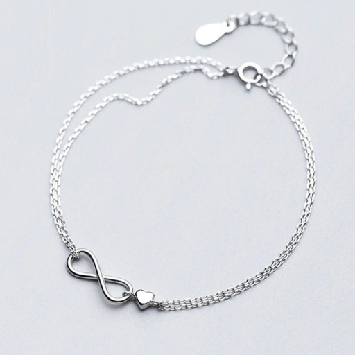 Bracciale da donna infinito con cuore