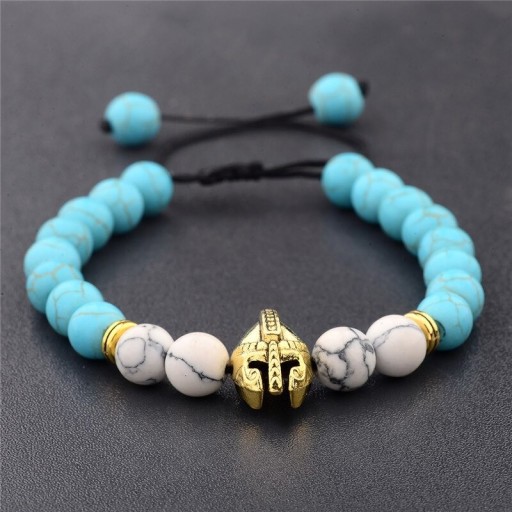 Bracciale da uomo con perline e casco